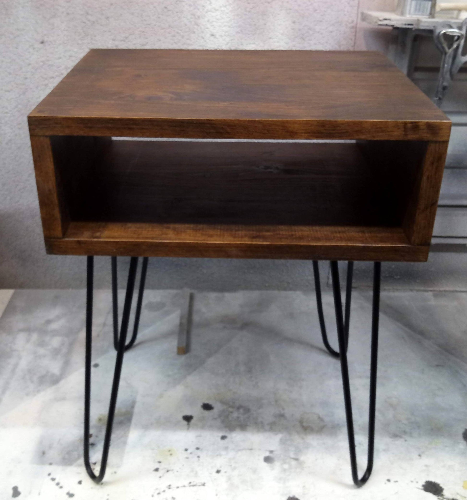Nightstand with hairpin legs mid century bedside table bedroom vanity - Online Wood Worker