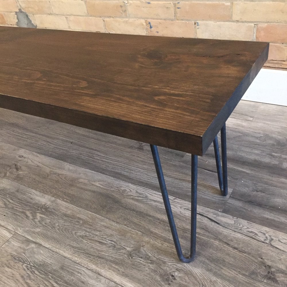 Mid Century Modern Bench Hairpin Legs Bench for Entry Way and Porch - Offered in Several Colors - Online Wood Worker