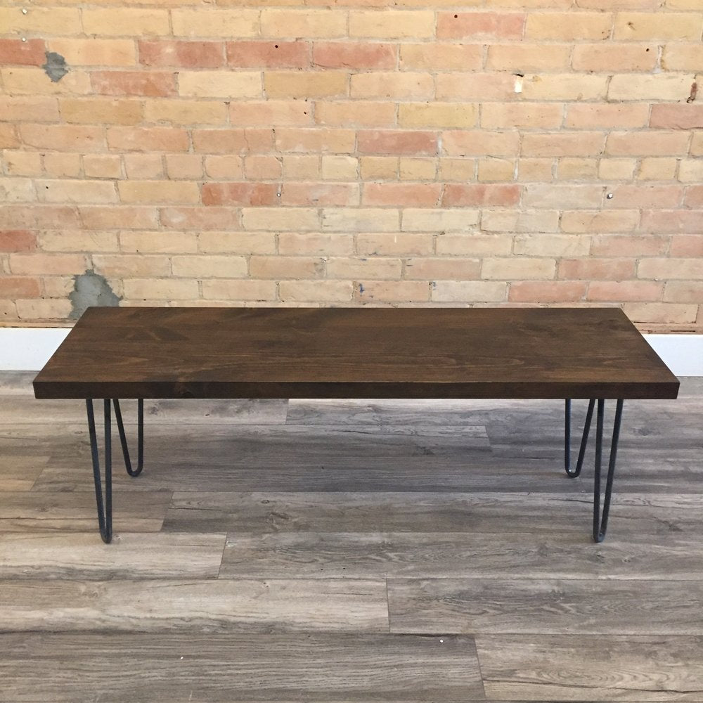 Mid Century Modern Bench Hairpin Legs Bench for Entry Way and Porch - Offered in Several Colors - Online Wood Worker