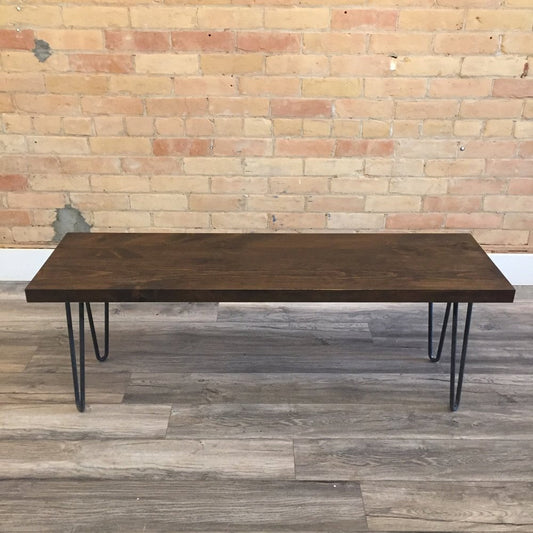 Mid Century Modern Bench Hairpin Legs Bench for Entry Way and Porch - Offered in Several Colors - Online Wood Worker