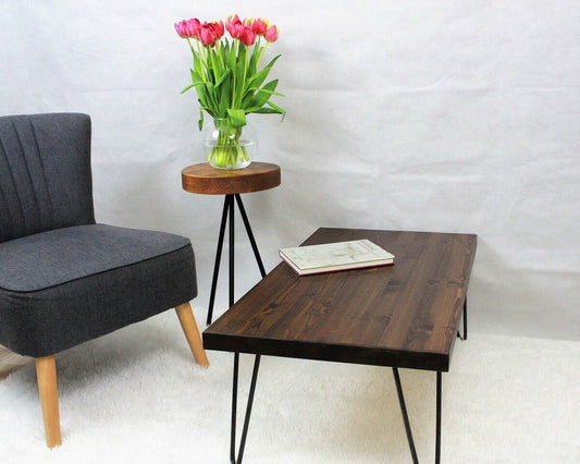 Coffee Table Rustic mid century modern with Hairpin Legs Offered in several colors - Online Wood Worker
