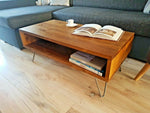 Coffee Table Rustic mid century modern with Hairpin Legs Offered in several colors - Online Wood Worker