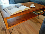 Coffee Table Rustic mid century modern with Hairpin Legs Offered in several colors - Online Wood Worker