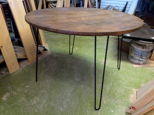 round table dining dine kitchen mid century modern with Hairpin Legs Offered in several colors - Online Wood Worker