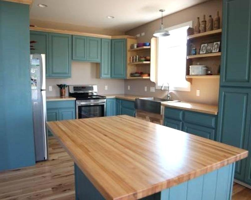 Maple Countertop Kitchen Island Top - Solid Wood Butcher Block - Offered in Several Colors - Online Wood Worker