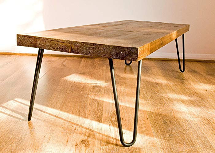 Coffee Table Rustic Farmhouse Coffee Table coffee Tables with Hairpin Legs Offered in several colors - Online Wood Worker