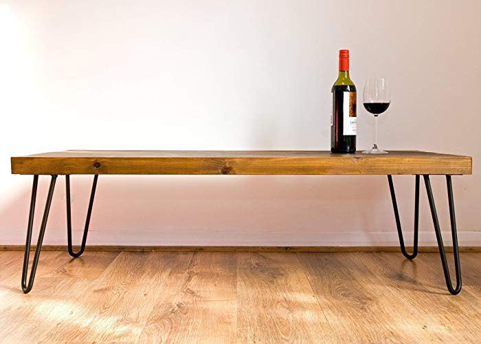 Coffee Table Rustic Farmhouse Coffee Table coffee Tables with Hairpin Legs Offered in several colors - Online Wood Worker
