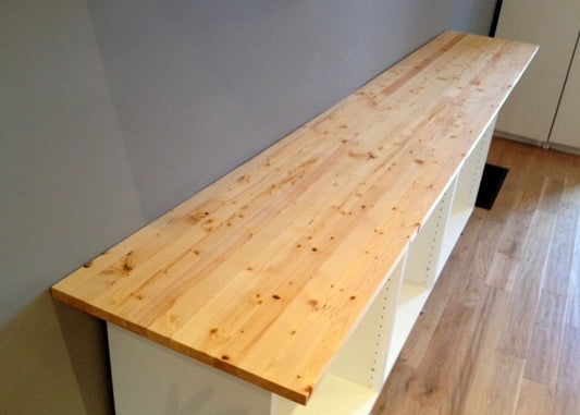 Pine Countertop Kitchen Island Top - Solid Wood Butcher Block - Offered in Several Colors - Online Wood Worker
