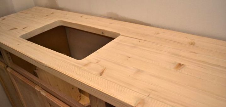 Pine Countertop Kitchen Island Top - Solid Wood Butcher Block - Offered in Several Colors - Online Wood Worker